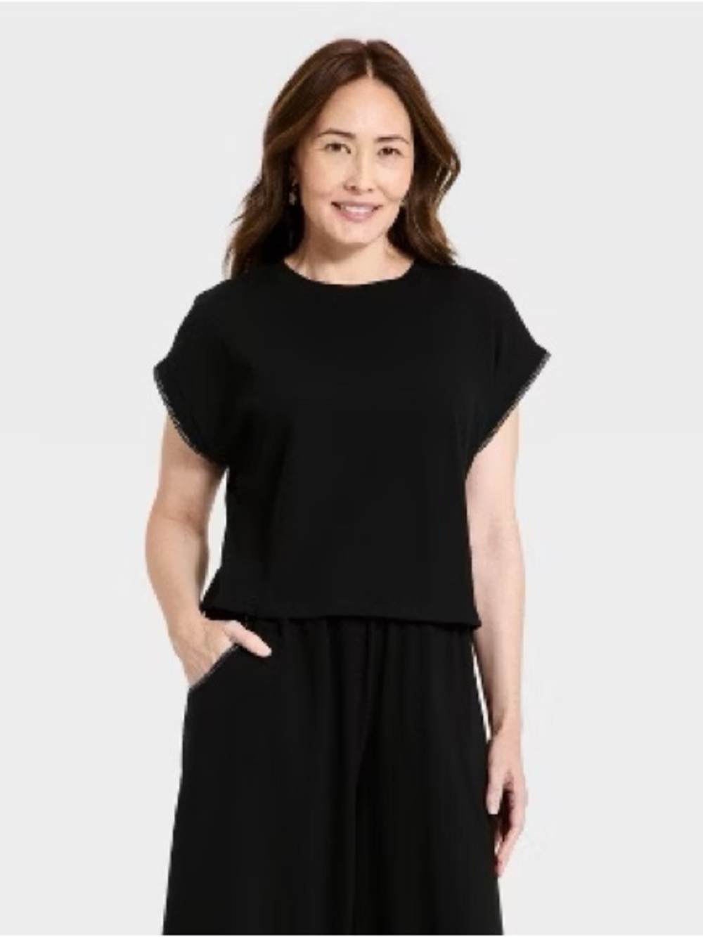 Universal Thread Black Short Sleeve Crewneck Sweater